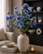 Chinese Rose (real touch) 22 × 22 × 82 cm - Blauw - Afbeelding 2